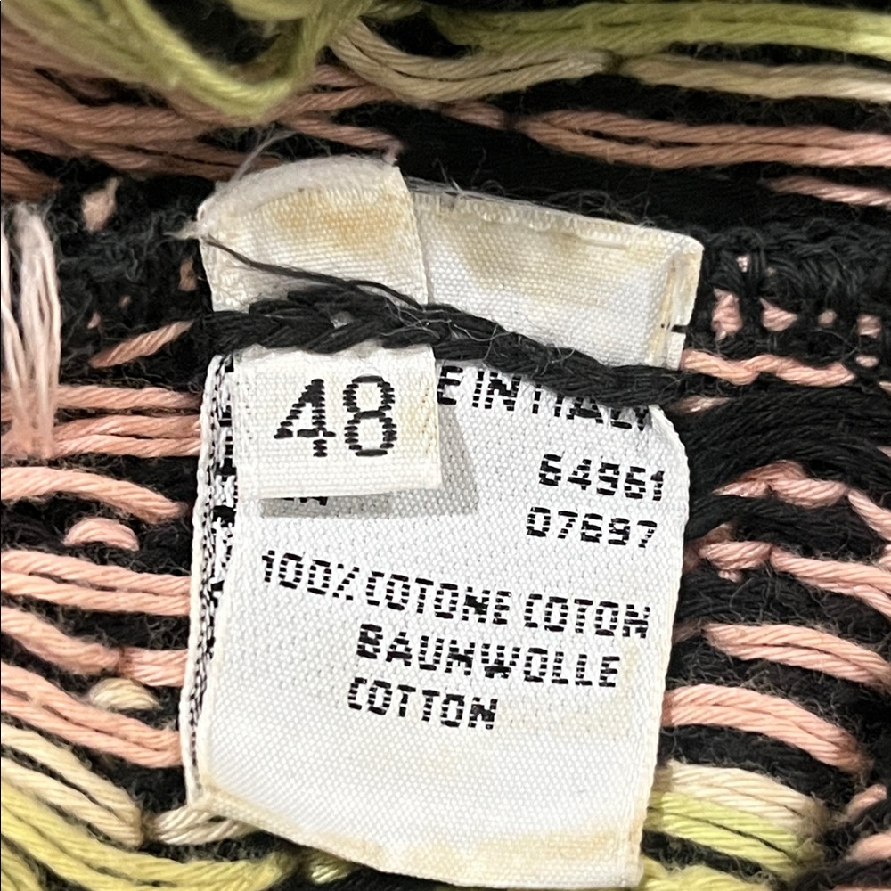 United Colors Of Benetton Black Knit with Pastel Pink & Lime Stripes, EU SIZE 48 - Picture 10 of 10